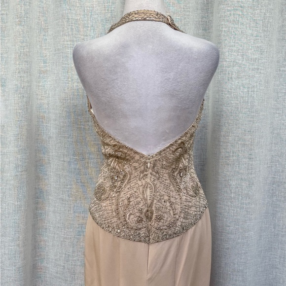 Stephen Yearick soft pink halter maxi beaded top dress - Picture 6 of 15